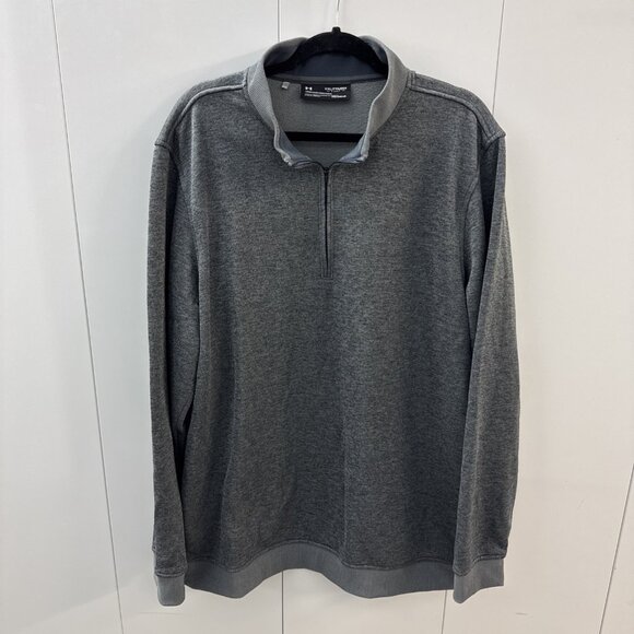 Under Armour 1/4 Zip Storm ASH Gray ColdGEAR Loose Pullover Sweatshirt Men's XXL - Picture 1 of 11